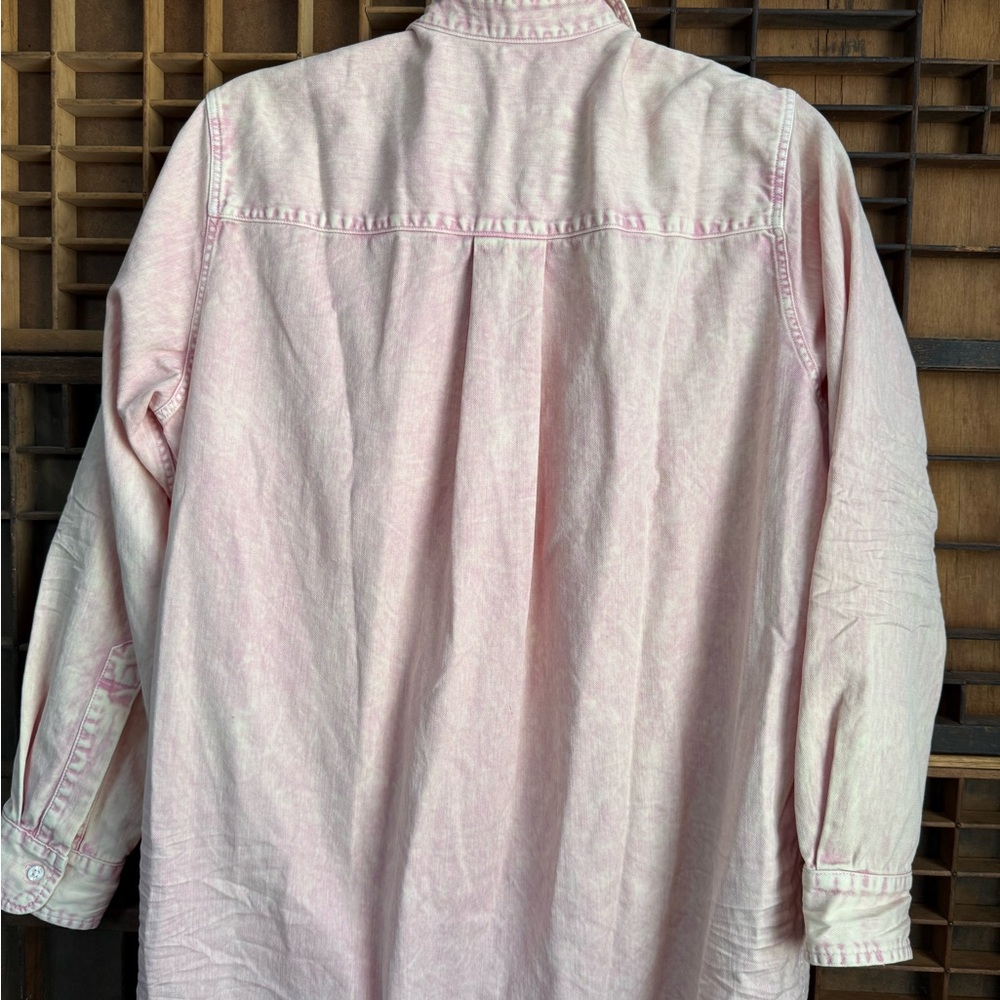 Pink Button-Up Shirt Dress - Picture 3 of 5